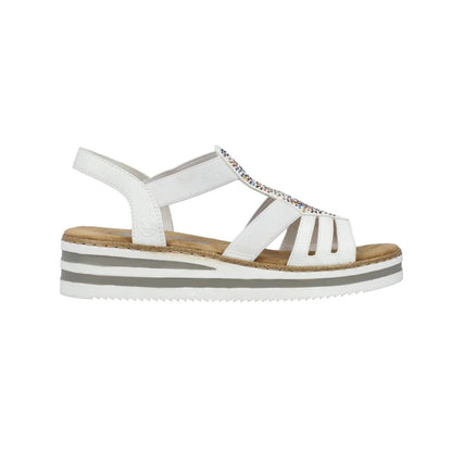 Rieker Slingback Sandal Beaded White V0240-80