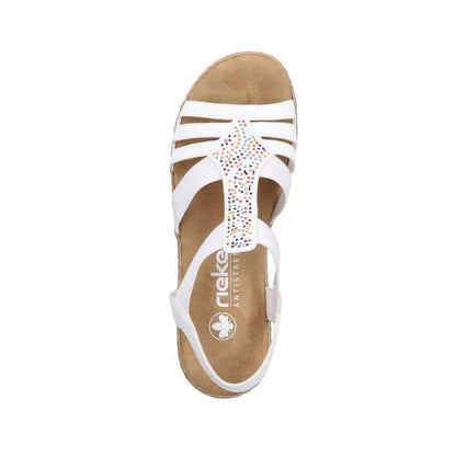 Rieker Slingback Sandal Beaded White V0240-80