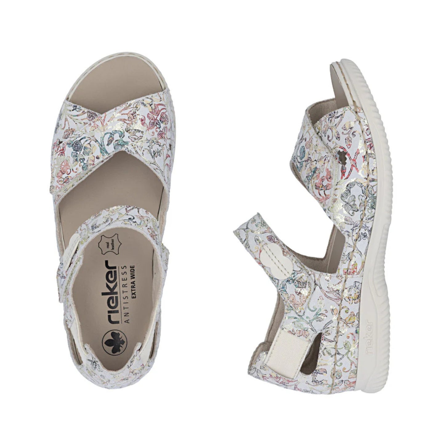 Rieker Ladies Comfort Sandal Floral Print V7474-90