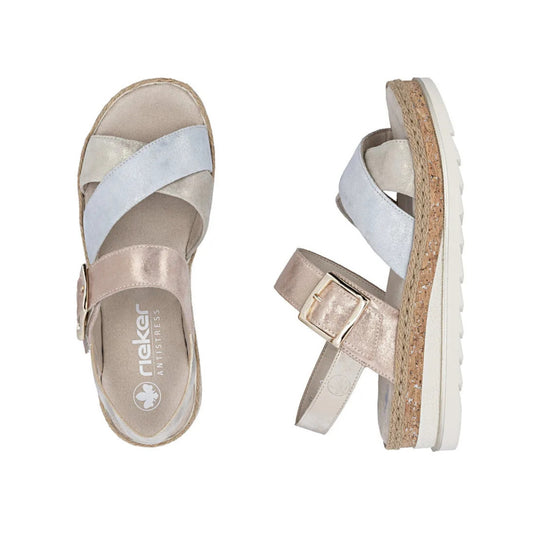 Rieker Wedge Sandal Metallic Multi V7951-90