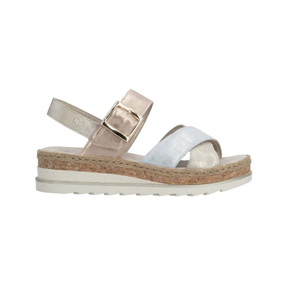 Rieker Wedge Sandal Metallic Multi V7951-90
