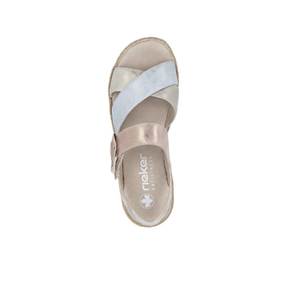 Rieker Wedge Sandal Metallic Multi V7951-90