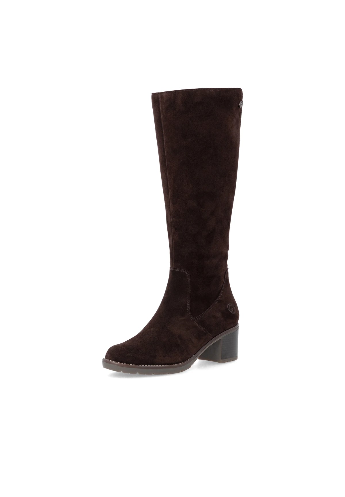 Remonte Knee High Block Heel Suede Leather Boot D2A78-25