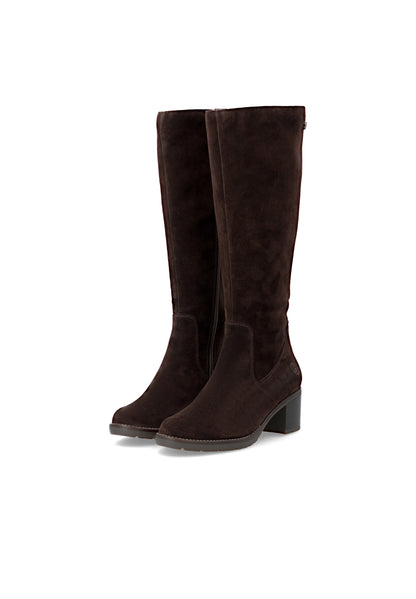 Remonte Knee High Block Heel Suede Leather Boot D2A78-25