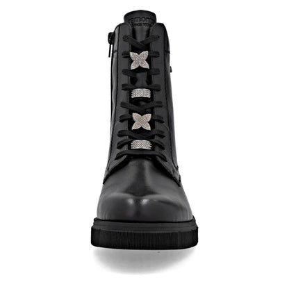 Remonte Tex Lace Up Biker Boot Black D2S73-00