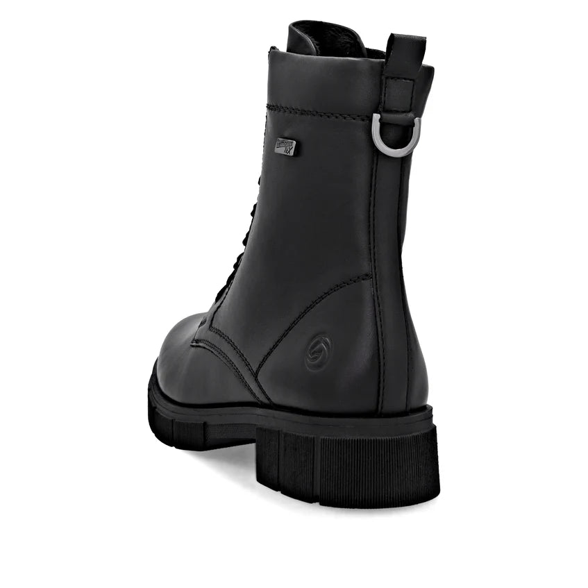 Remonte Tex Lace Up Biker Boot Black D2S73-00