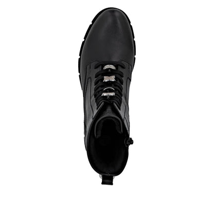 Remonte Tex Lace Up Biker Boot Black D2S73-00