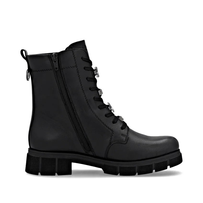 Remonte Tex Lace Up Biker Boot Black D2S73-00