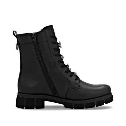 Remonte Tex Lace Up Biker Boot Black D2S73-00