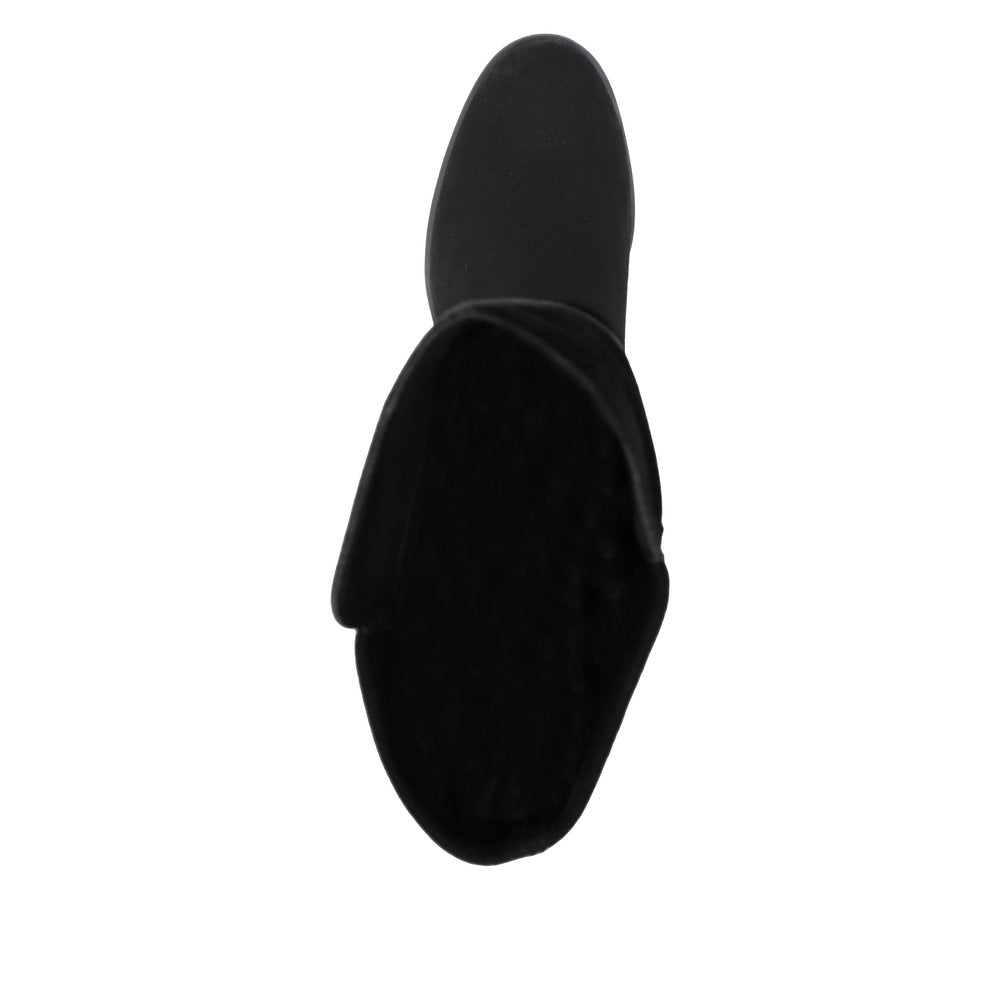 Remonte Knee High Flat Black Suede Boot D3U70