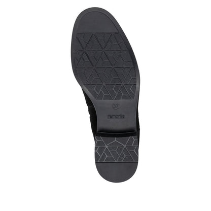Remonte Knee High Flat Black Suede Boot D3U70