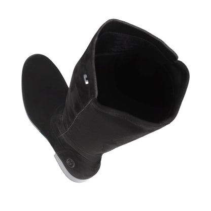 Remonte Knee High Flat Black Suede Boot D3U70