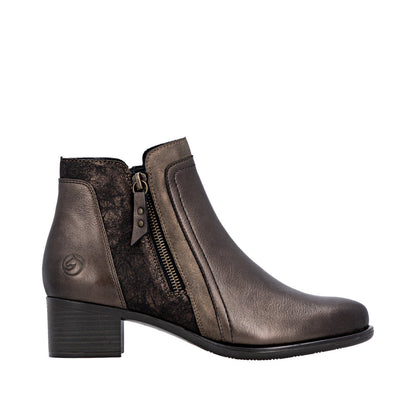 Remonte Block Heel Metallic Ankle Boot R5172-90