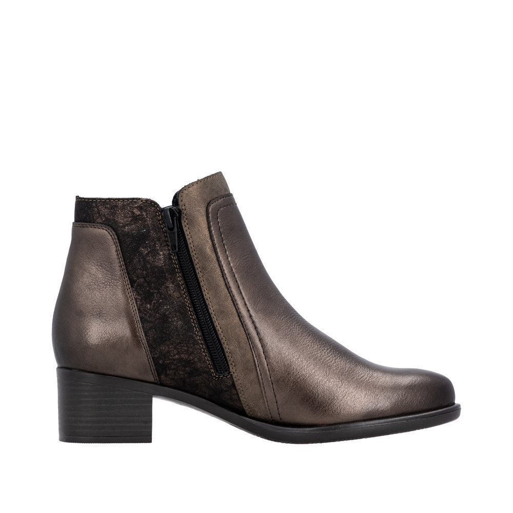 Remonte Block Heel Metallic Ankle Boot R5172-90
