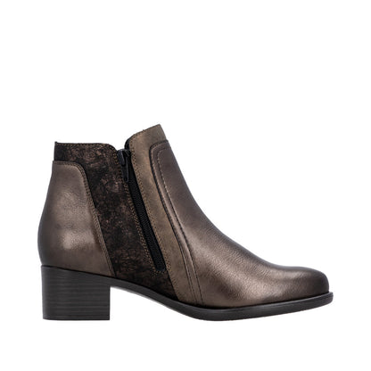 Remonte Block Heel Metallic Ankle Boot R5172-90