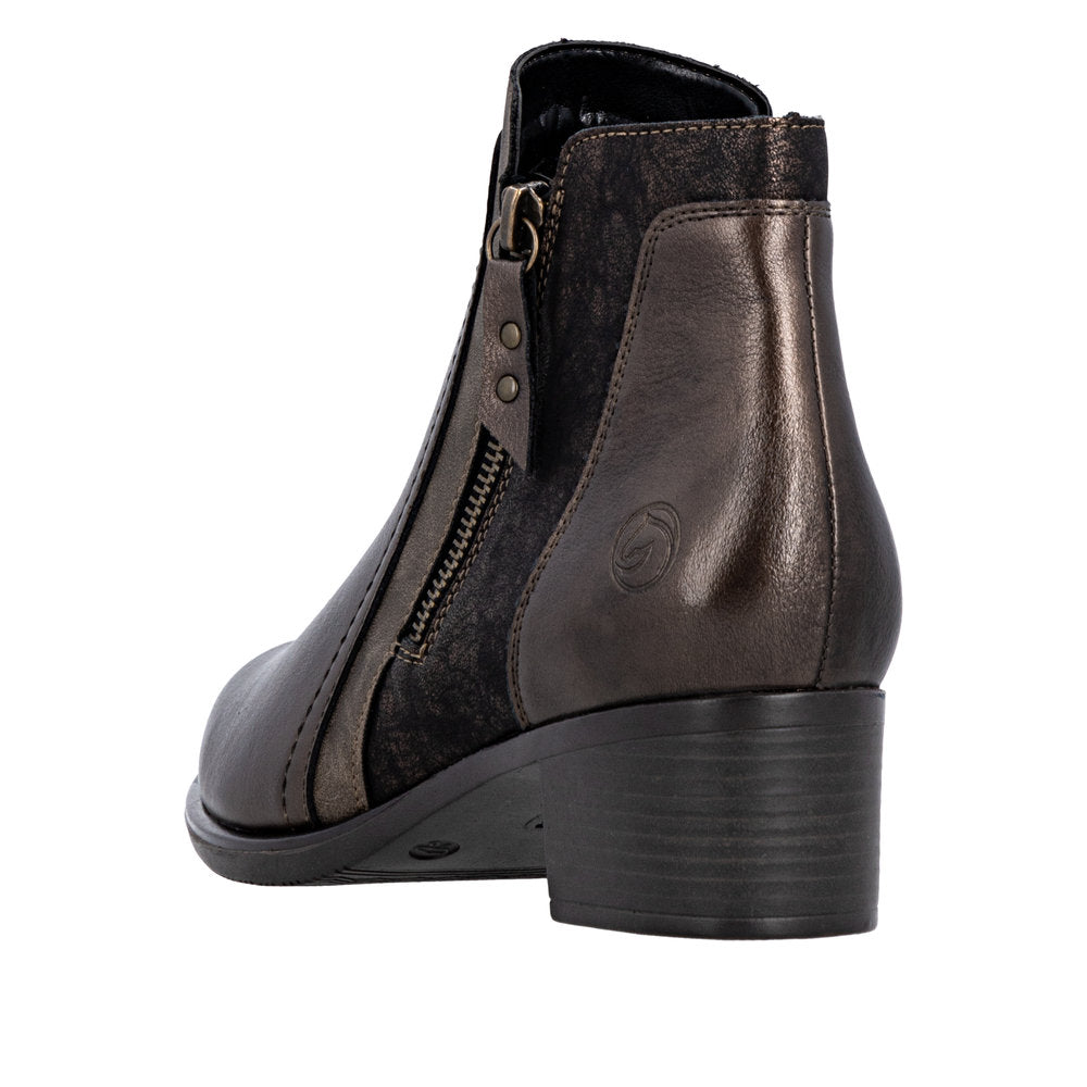 Remonte Block Heel Metallic Ankle Boot R5172-90
