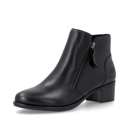 Remonte Ankle Boot Block Heel Leather Black R5190-00