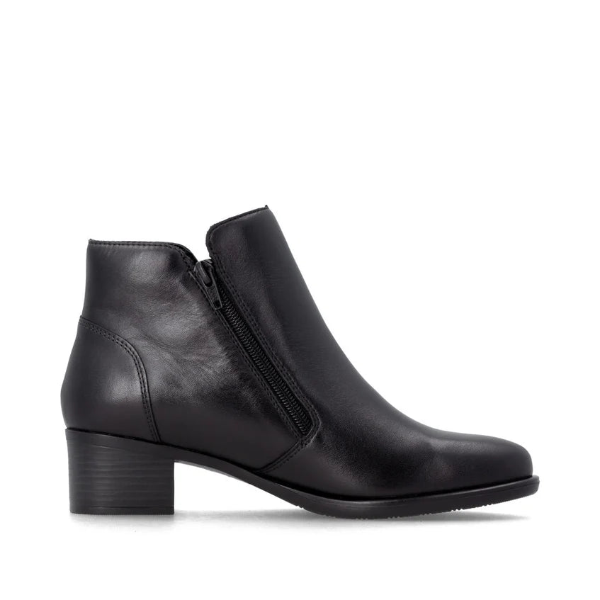 Remonte Ankle Boot Block Heel Leather Black R5190-00