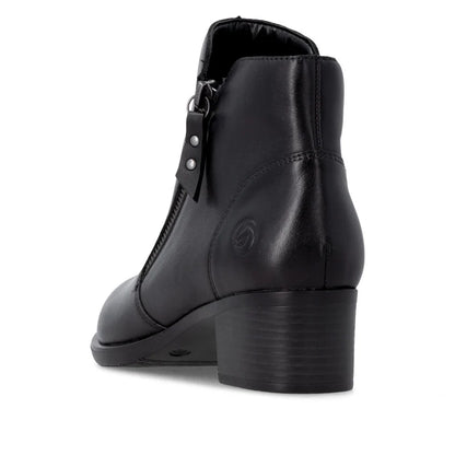 Remonte Ankle Boot Block Heel Leather Black R5190-00