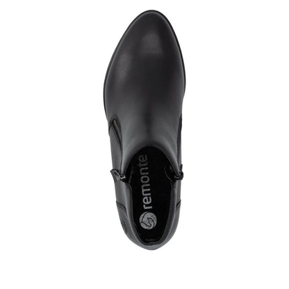 Remonte Ankle Boot Block Heel Leather Black R5190-00