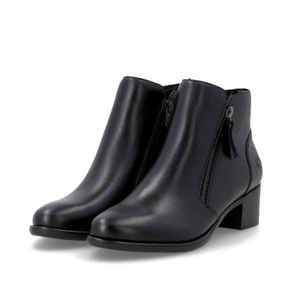 Remonte Ankle Boot Block Heel Leather Black R5190-00