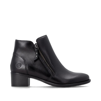 Remonte Ankle Boot Block Heel Leather Black R5190-00