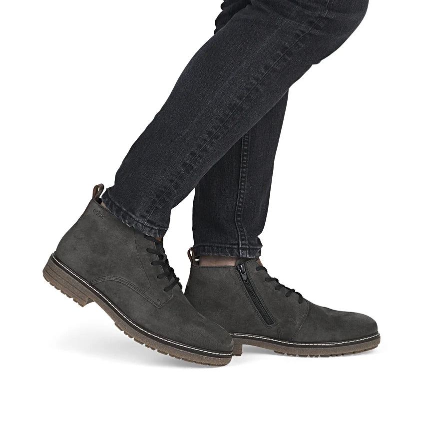 Rieker Men's Smart Casual Lace Up Boot with Zipper 33106-45