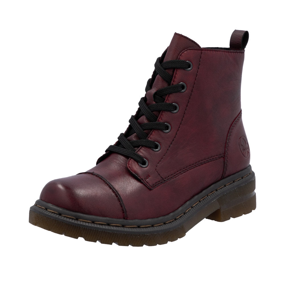 Rieker Ladies Biker Boot Burgundy 78202-35