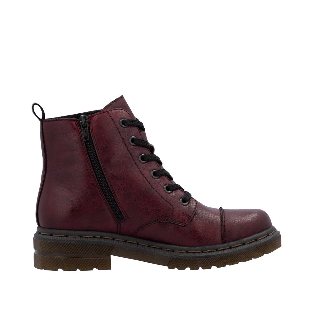 Rieker Ladies Biker Boot Burgundy 78202-35