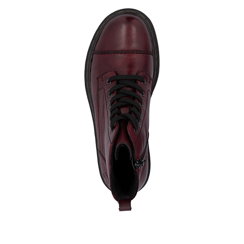 Rieker Ladies Biker Boot Burgundy 78202-35