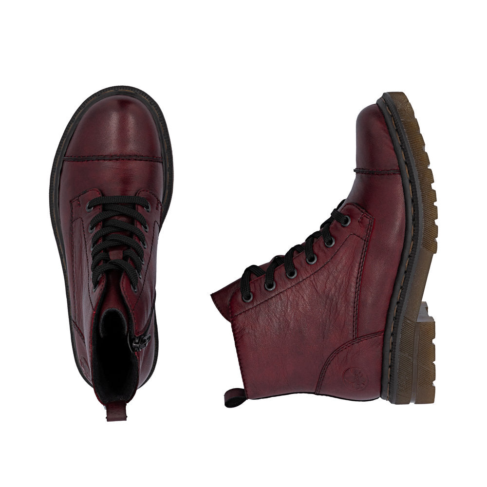 Rieker Ladies Biker Boot Burgundy 78202-35