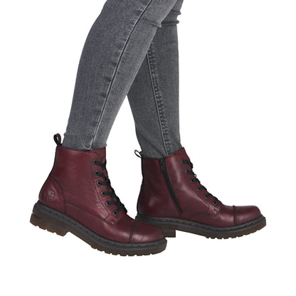 Rieker Ladies Biker Boot Burgundy 78202-35