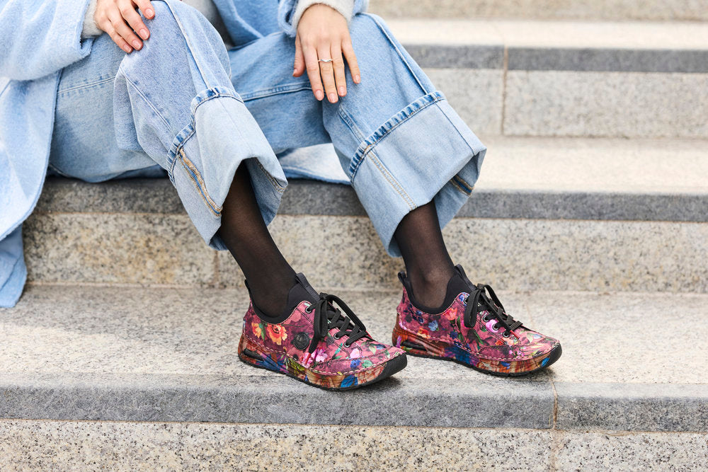 Rieker Floral Multi Women's Slip On Runner Shoe 44569-90
