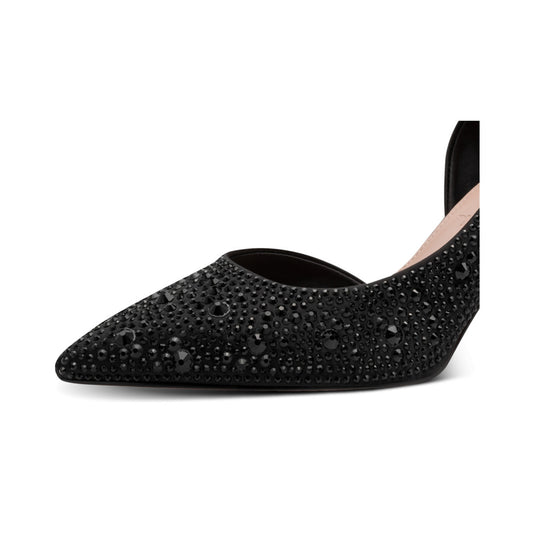 Tamaris Pointed Toe Diamante Heels - Black Glam