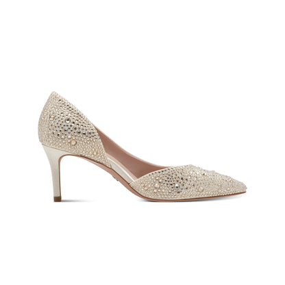 Tamaris Pointed Toe Diamante Heels - Pearl Glam