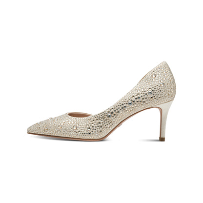 Tamaris Pointed Toe Diamante Heels - Pearl Glam