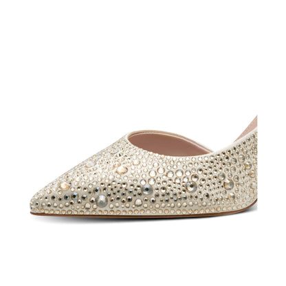 Tamaris Pointed Toe Diamante Heels - Pearl Glam