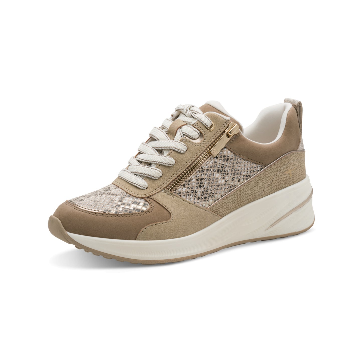 Tamaris Wedge Trainer Beige Snake 23754-45