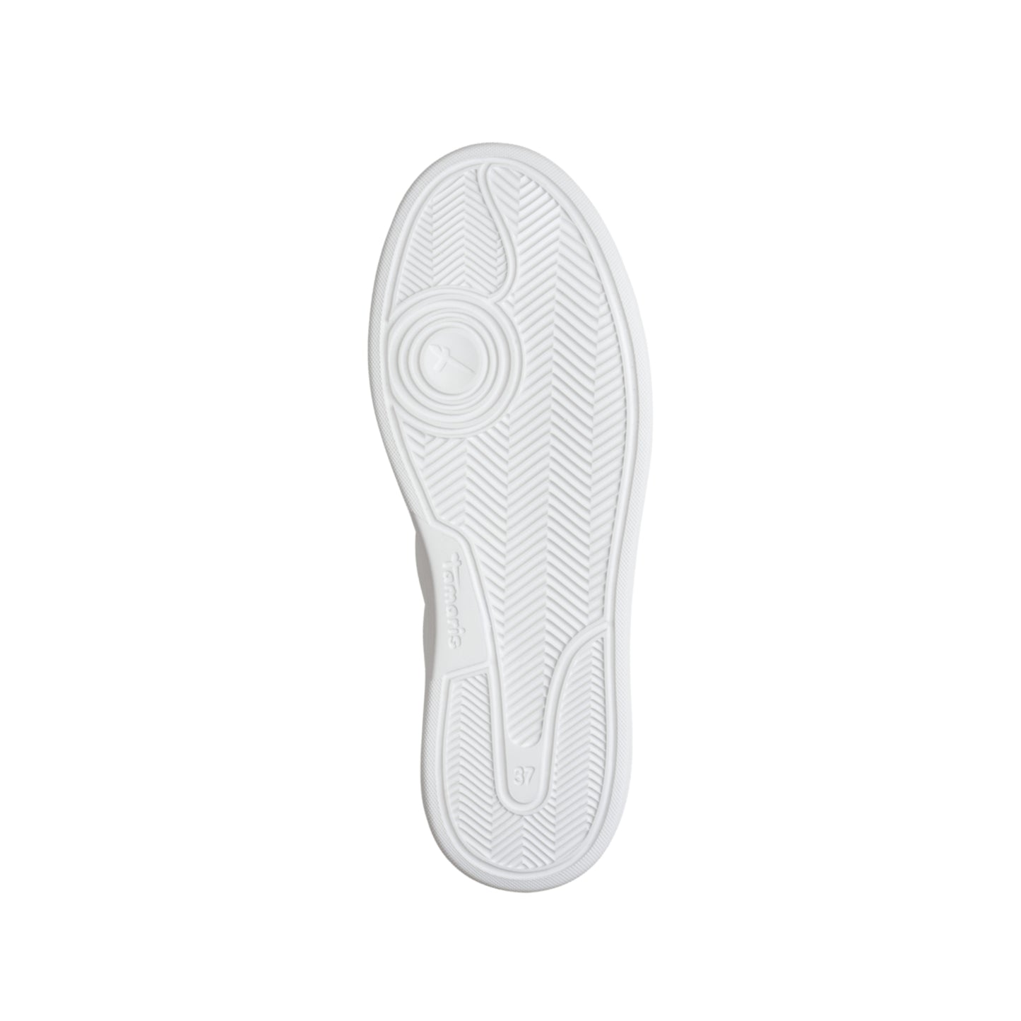 Tamaris White Lace Up Trainer Diamante Detailing  23755-45