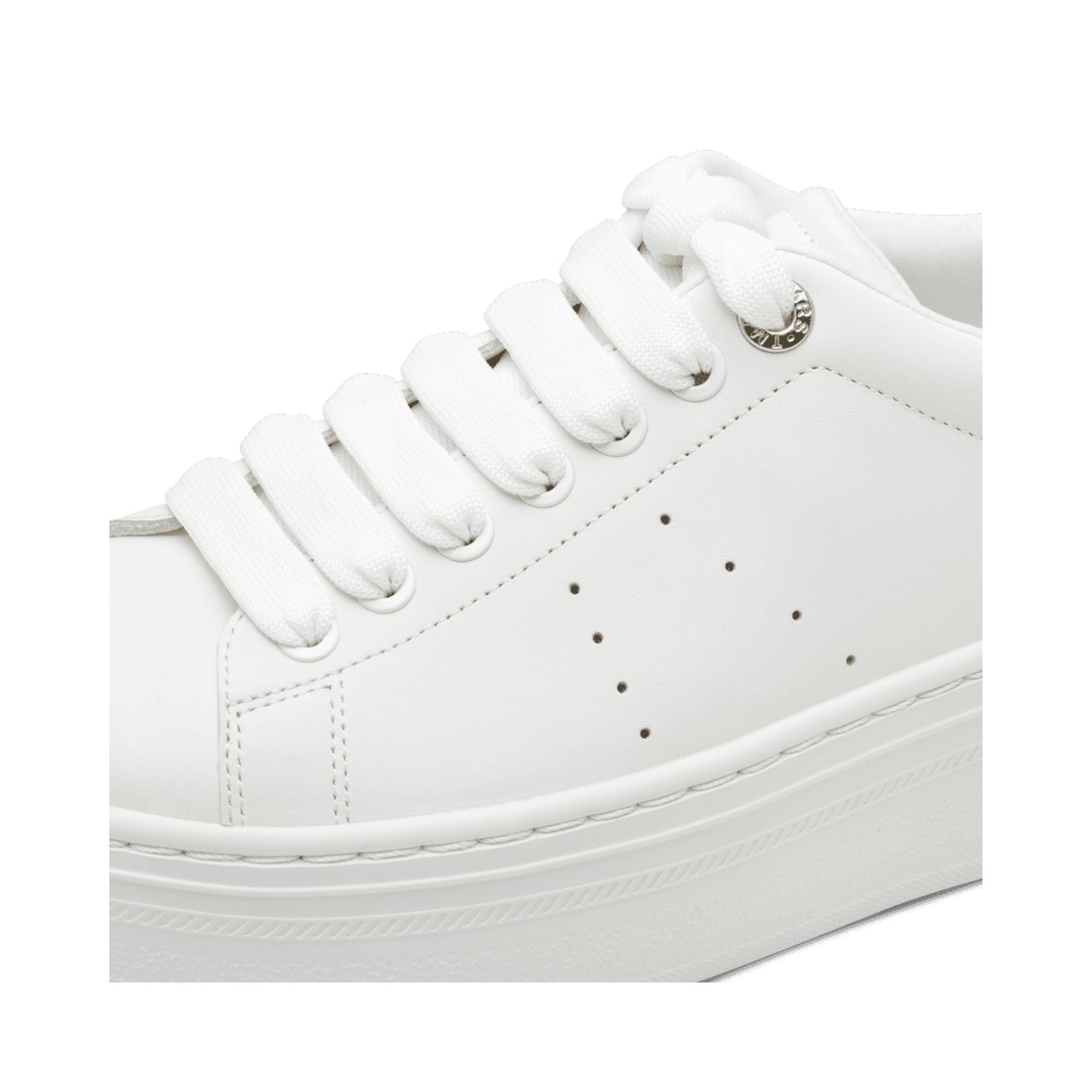 Tamaris White Lace Up Trainer Diamante Detailing  23755-45