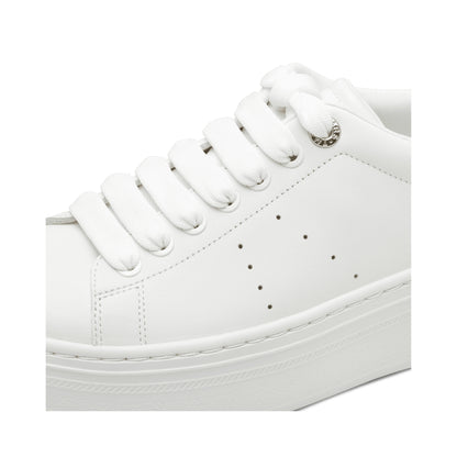 Tamaris White Lace Up Trainer Diamante Detailing  23755-45