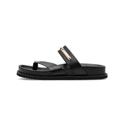 Tamaris Sandal Toe Post Sandal Black Gold 27415-46