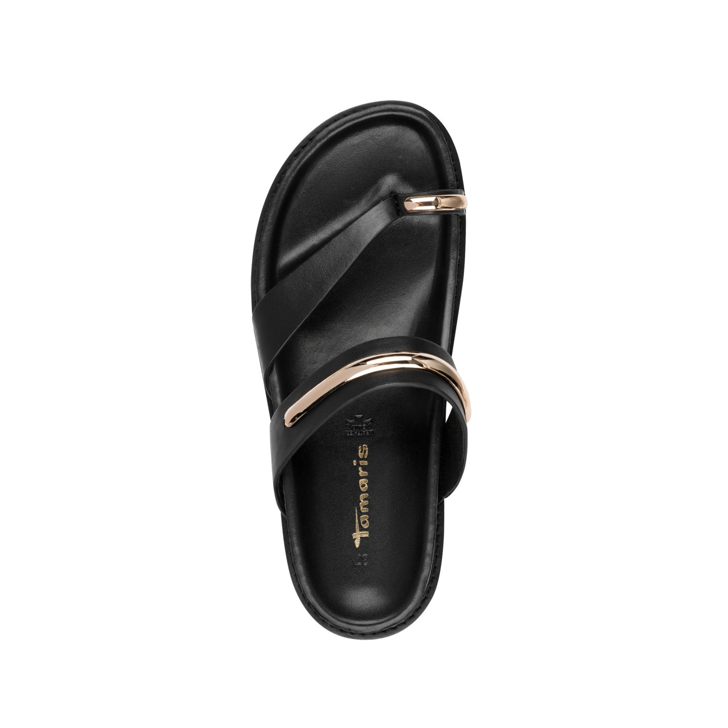 Tamaris Sandal Toe Post Sandal Black Gold 27415-46