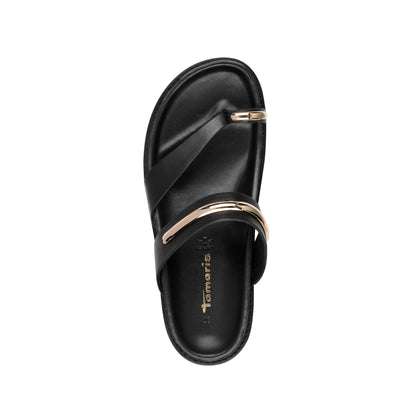 Tamaris Sandal Toe Post Sandal Black Gold 27415-46