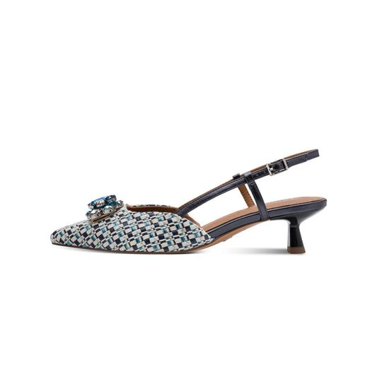 Tamaris Pointed Toe Kitten Heel Gemstone Shoes 29512-46