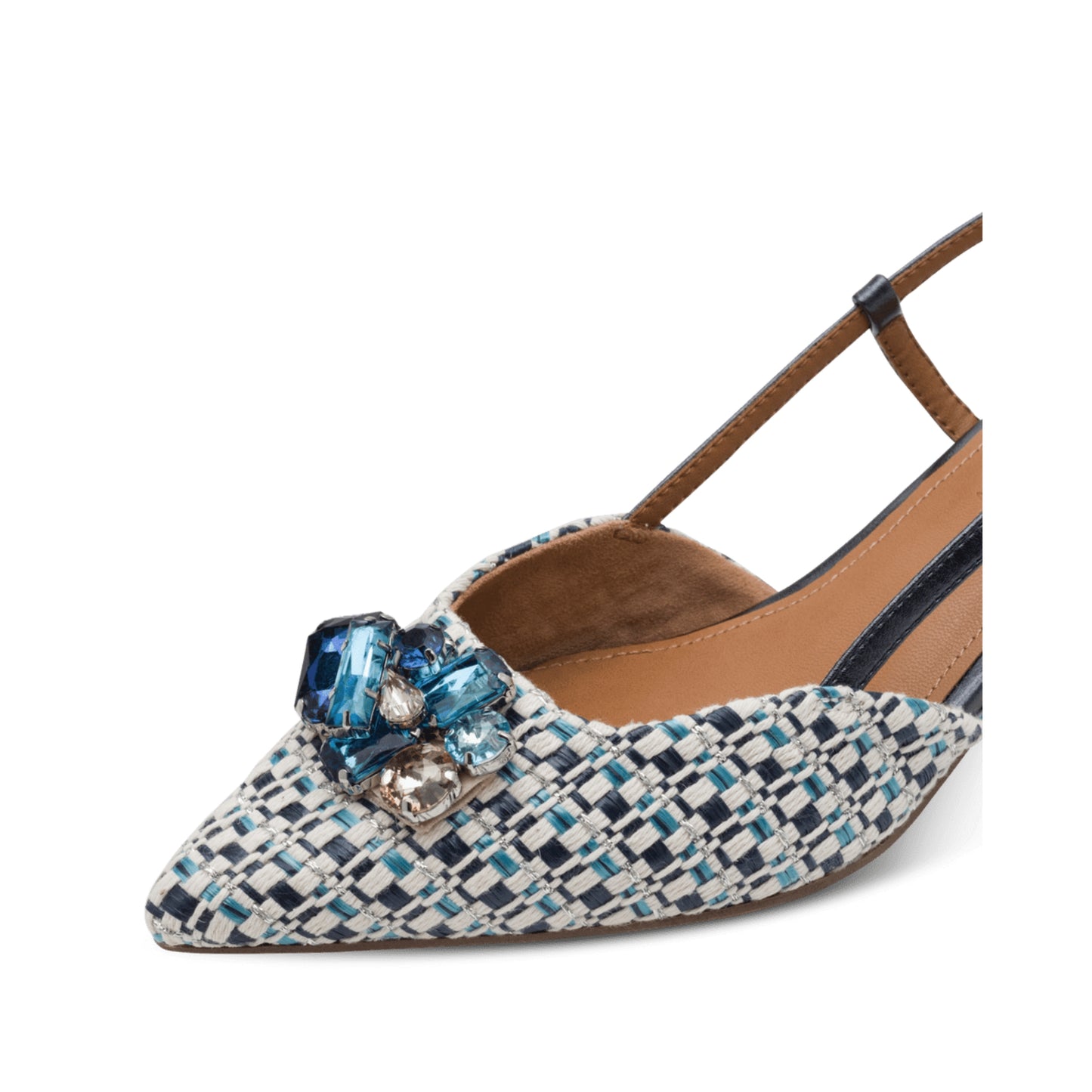 Tamaris Pointed Toe Kitten Heel Gemstone Shoes 29512-46