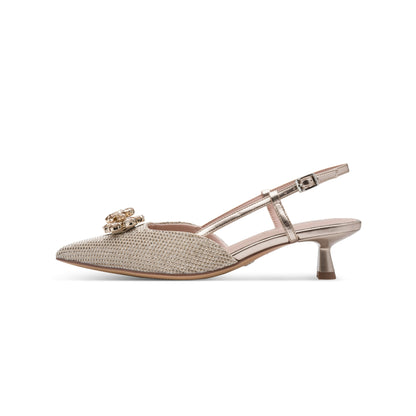 Tamaris Pointed Toe Kitten Heel Gemstone Shoes 29512-46