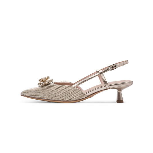 Tamaris Pointed Toe Kitten Heel Gemstone Shoes 29512-46