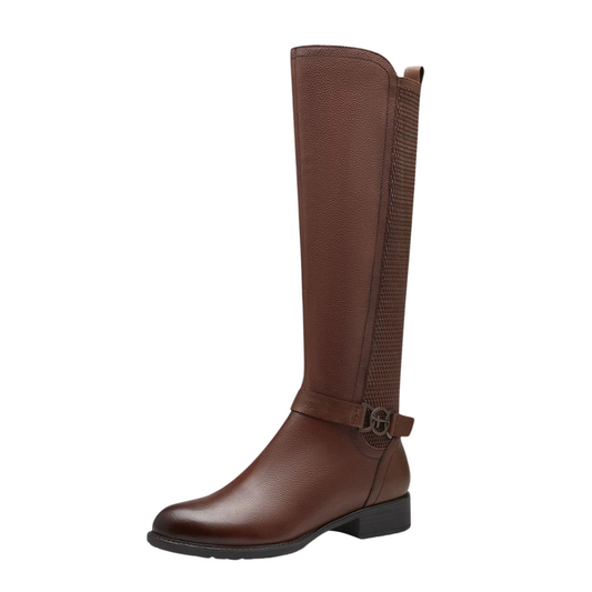 Tamaris Knee High Flat Brown Boot 25511-41