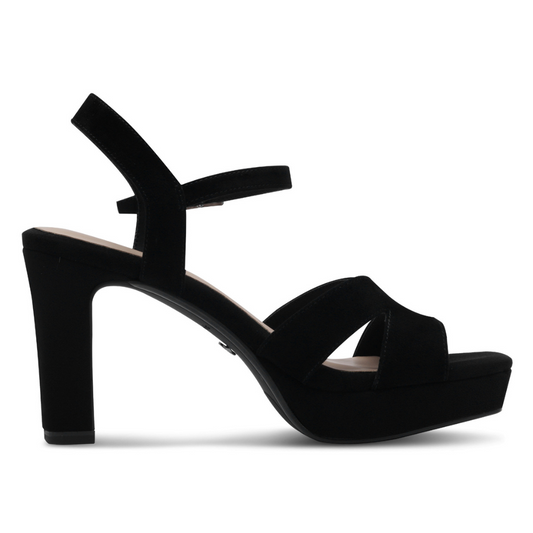 Tamaris Platform Sandal Black Suede 28309-42